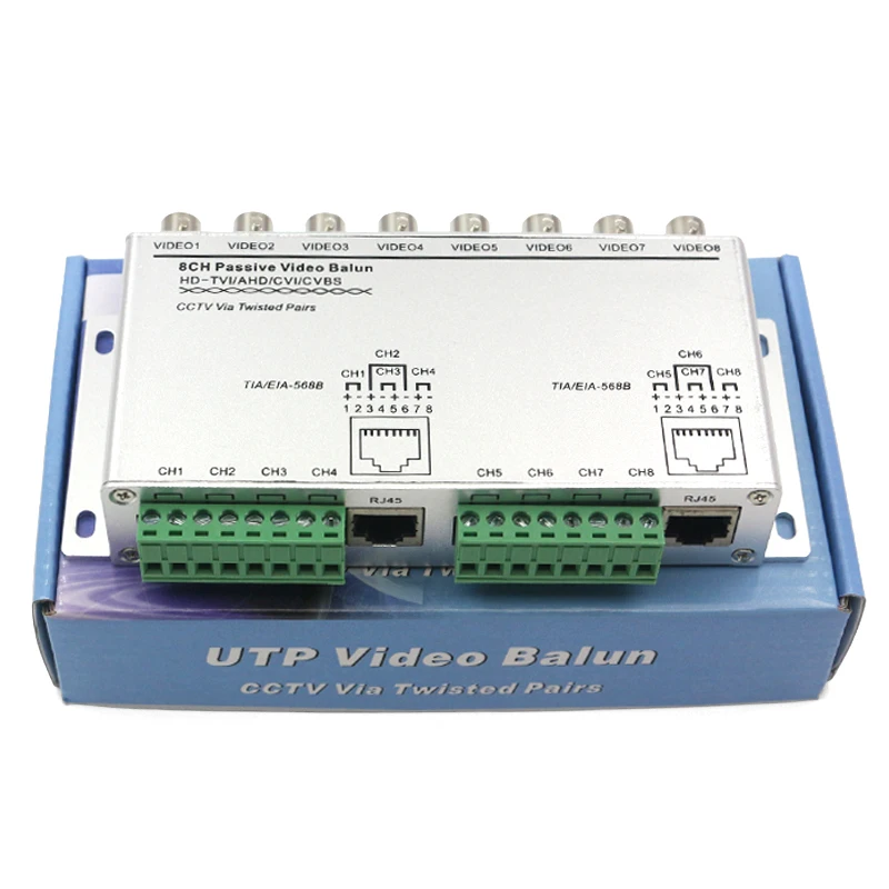 HDTVI/HDCVI/AHD-CCTV Accessories 8ch Passive Video Balun with CE FCC ROHS 2 years warranty for cctv asseccories