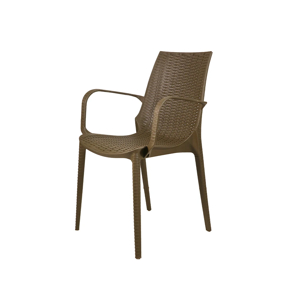 Уличные стулья для обеденного стола из ротанга, пластиковые тканые стулья из тростника