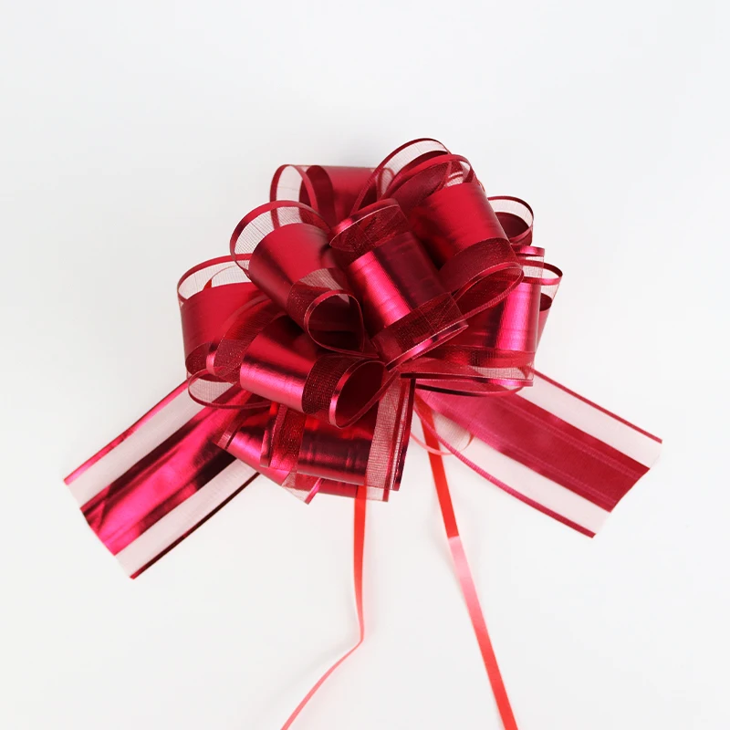 Colorful Gift Decoration Ribbon With Golden Line Curling Balloon Ribbon Bouquet Decorative Plastic PP Ribbon Rolls