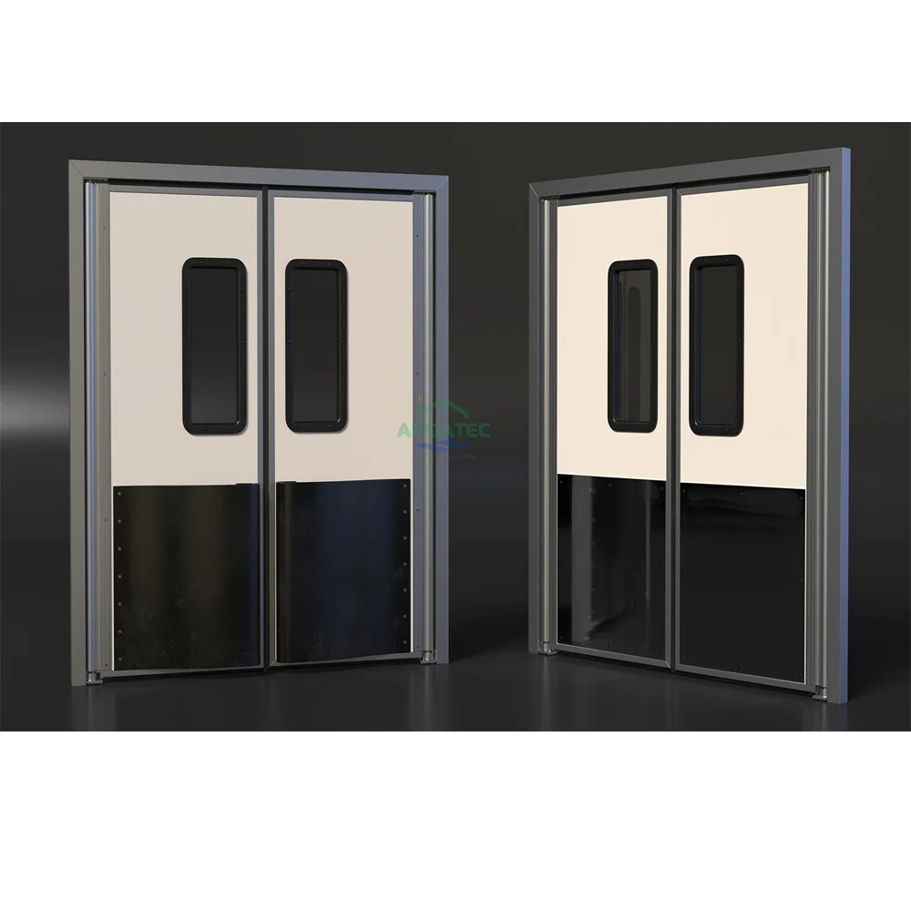 Commercial Kitchen Used Screen Door aluminum glass Stainless Steel Swinging Door traffic door