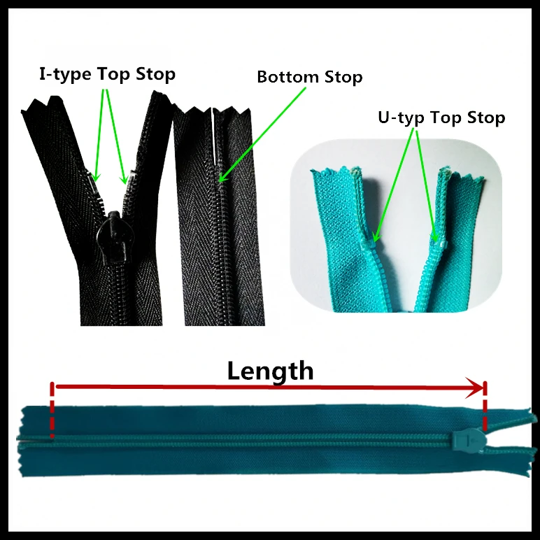 
Invisible close-end zipper for skirts 