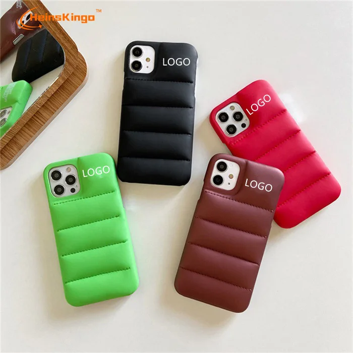 New Puffer Phone Case Soft Silicone Cover Fashion Brand Down Jacket Phone Case For iPhone 13 12 11 Pro Max X XS XR 7 8 Plus
