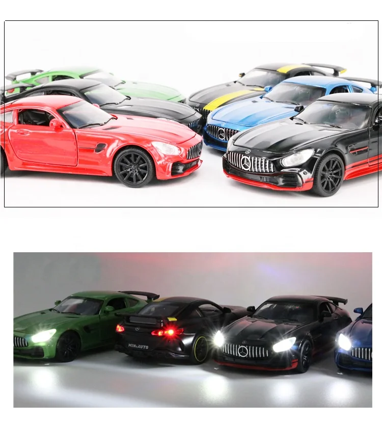 Hot Sale Diecast Model Cars AMG GT R Wheels Alloy Vehicle Sports Car Toys for Kids Souvenir Birthday Gift for Boys