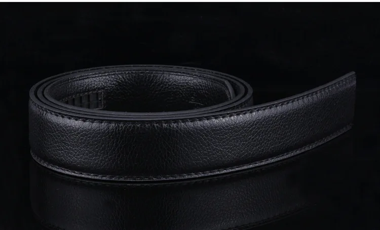 No Buckle Men Belt 3.5CM Ratchet Strap Fashion Luxury Business Black PU Leather Belts Waistband Belts Leather Men