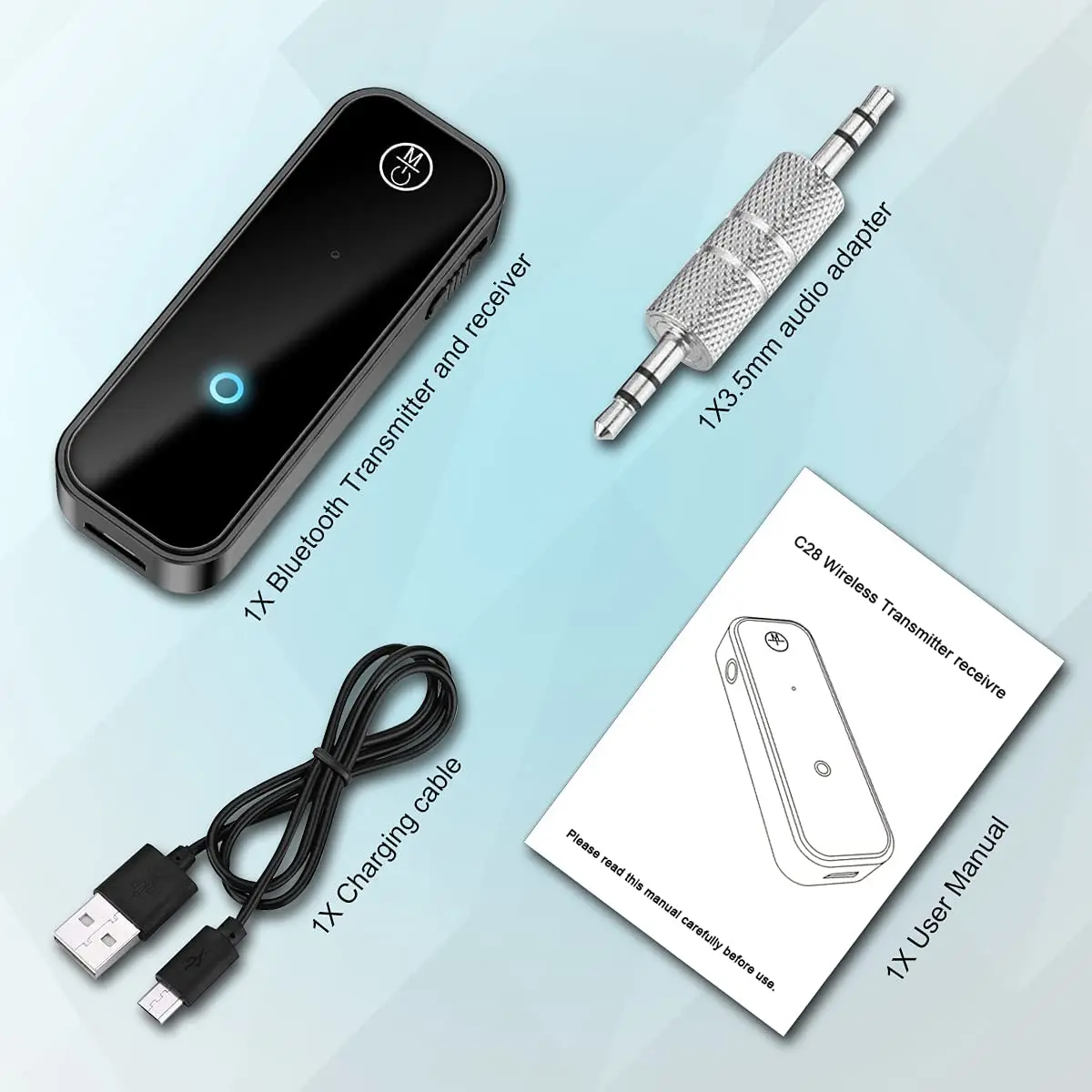 2 in 1 Wireless Adapter BT5.0 Headphones Speakers Music Audio Wireless Transmitter Receiver