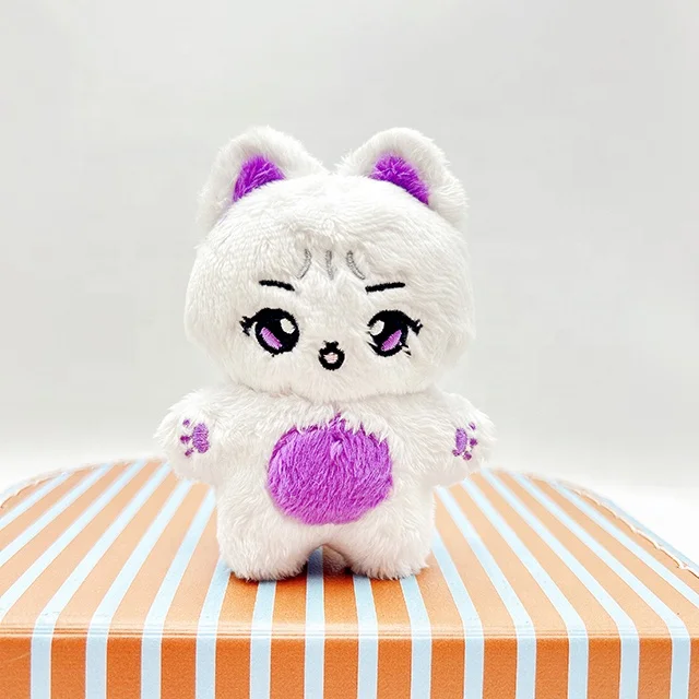 Custom Hot selling 10cm Kawaii bts plush doll custom animal Kpop soft toy with keyring