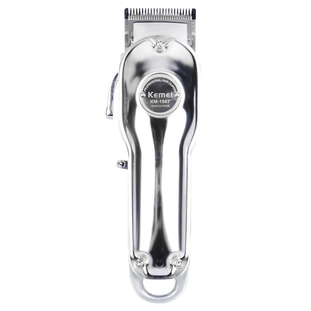 Wholesale Kemei 1987 Professional Electric All Metal Hair Clipper Rechargeable LCD Digital Trimmer Men Cordless Haircut Machine