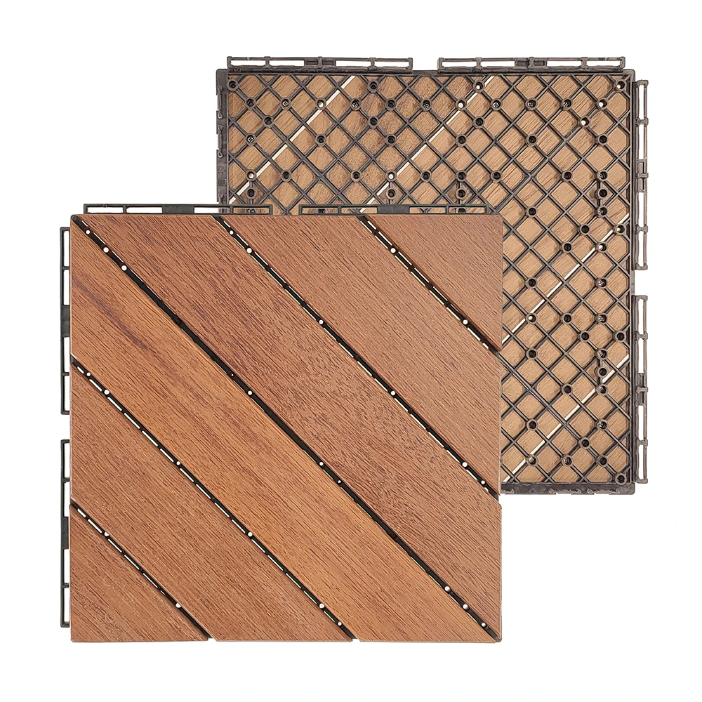 Interlocking Outdoor Wooden Flooring Solid Wood Parquet for Terrace Tile