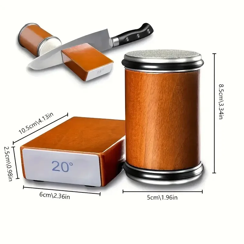 Circular double-sided roller sharpener Solid wood roller sharpener with magnet multi-angle fixation