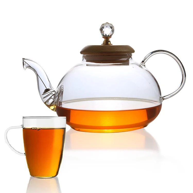 800ml Borosilicate Glass Tea Pot for Tea Leaf, Stovetop, Teapot