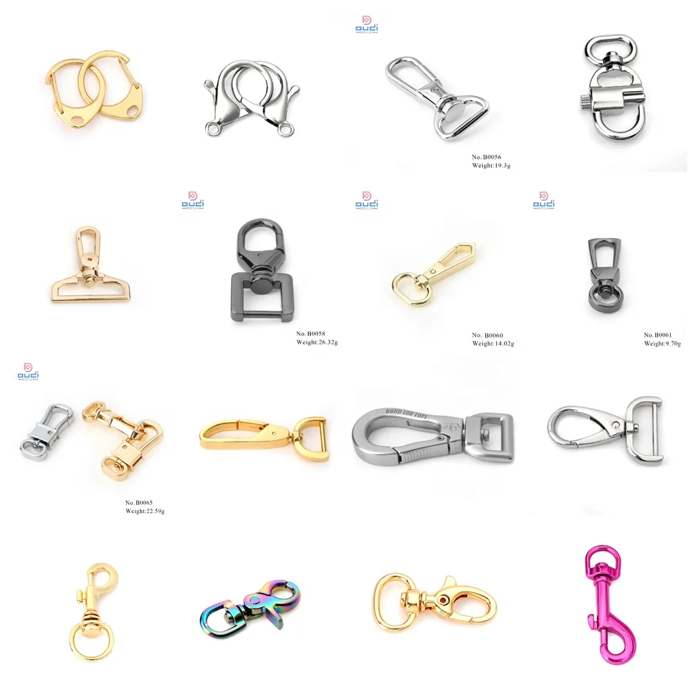 Metal Square Snap Hook For Handbags Top Sell D Ring Swivel Bags Snap Hook Strap Clasp
