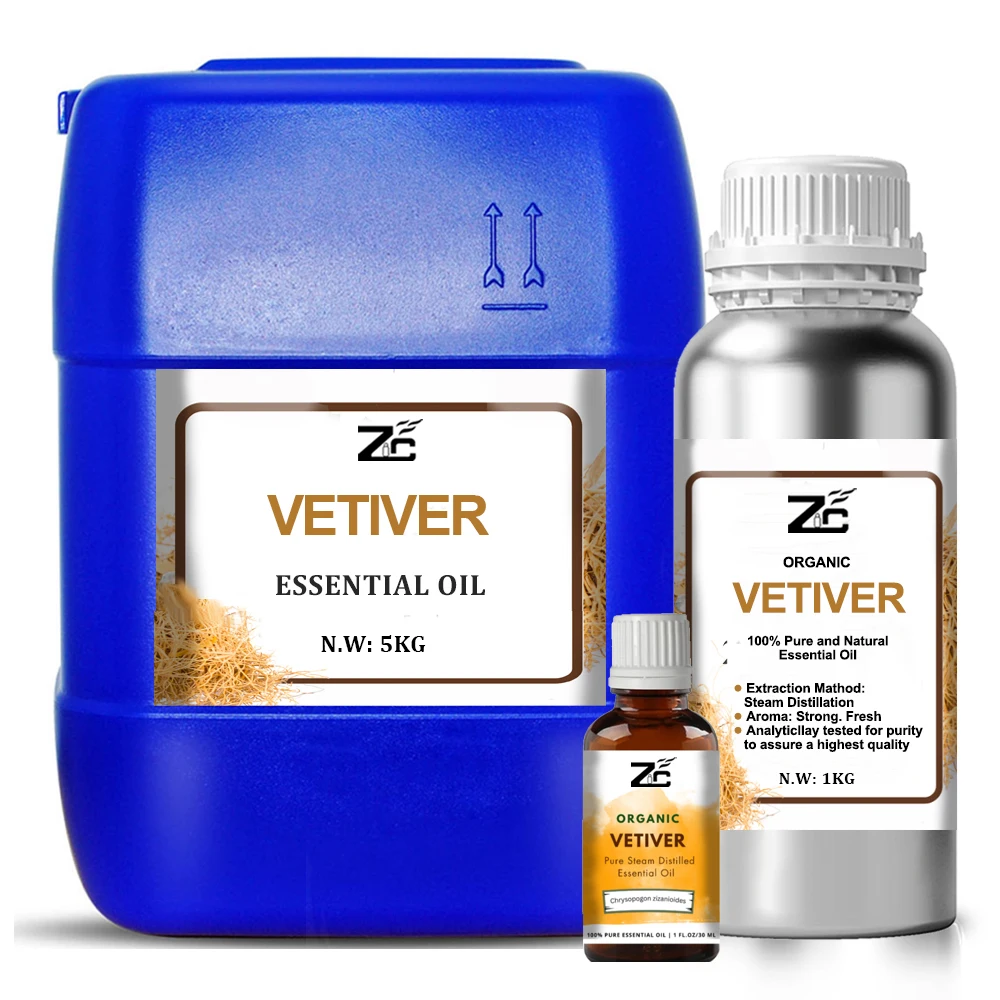 Pure Vetiver Essential Oil at wholesale price Chrysopogon zizanioides Root Extract Oil For Aromatherapy, Candles, Soaps