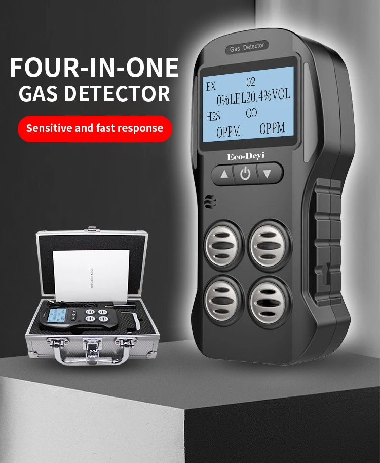 Ecodeyi Smart Natural So2 Co used vehicle exhaust 4 Gas Detector analyzer