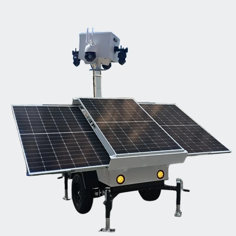 Light Trailer & Camer Trailer Solar Powered CCTV Security Trailer 3*500W