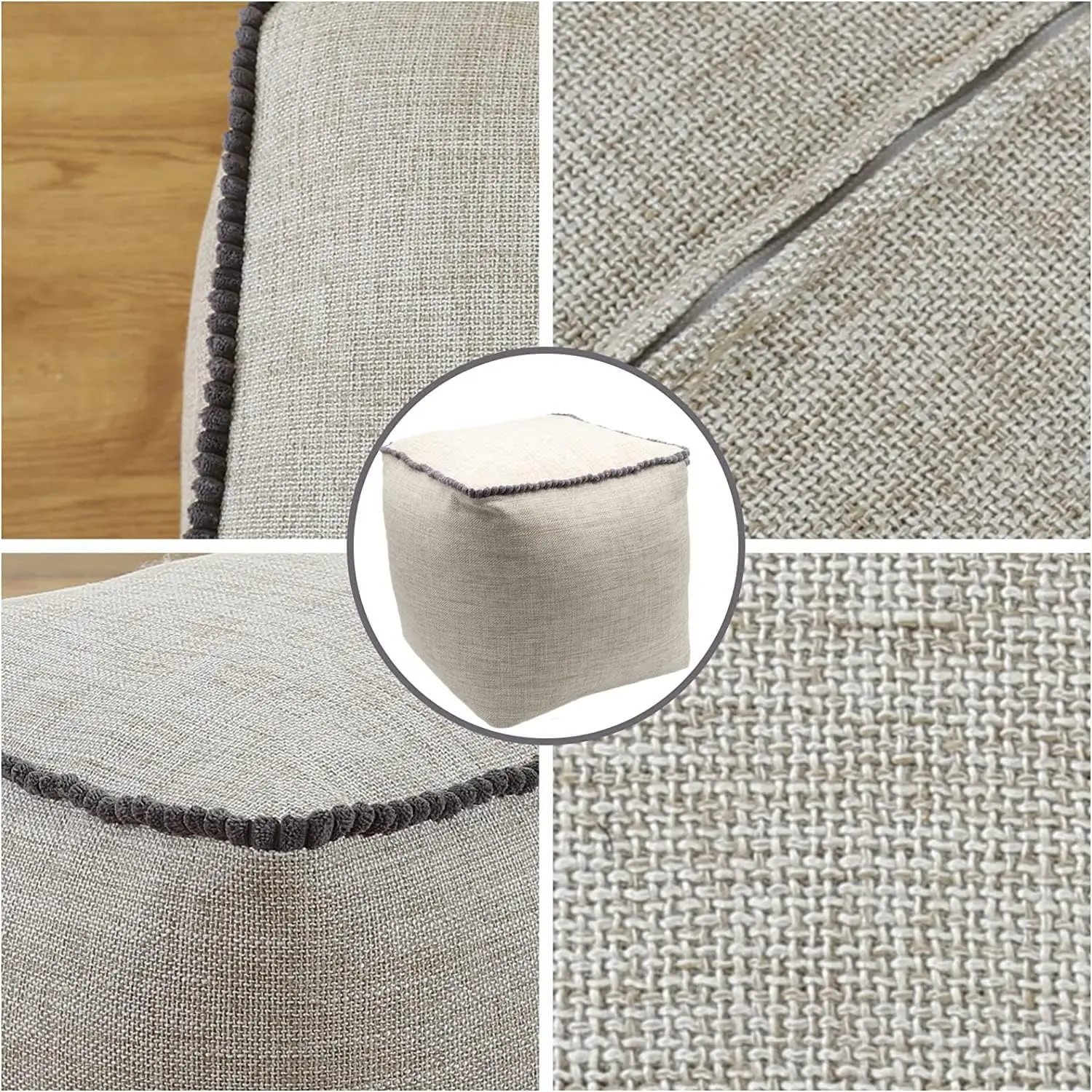 Factory Supply Storage Bean Bag Reading Leisure Time Pouf Ottoman Home Decor Floor Cushion Detachable Foot Rest Footstool Pouffe