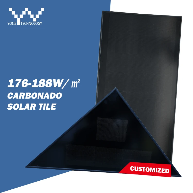YONZ small black solar module module in cameroon solar roof tiles solar panels solar panel double glass solar tiles PV roof