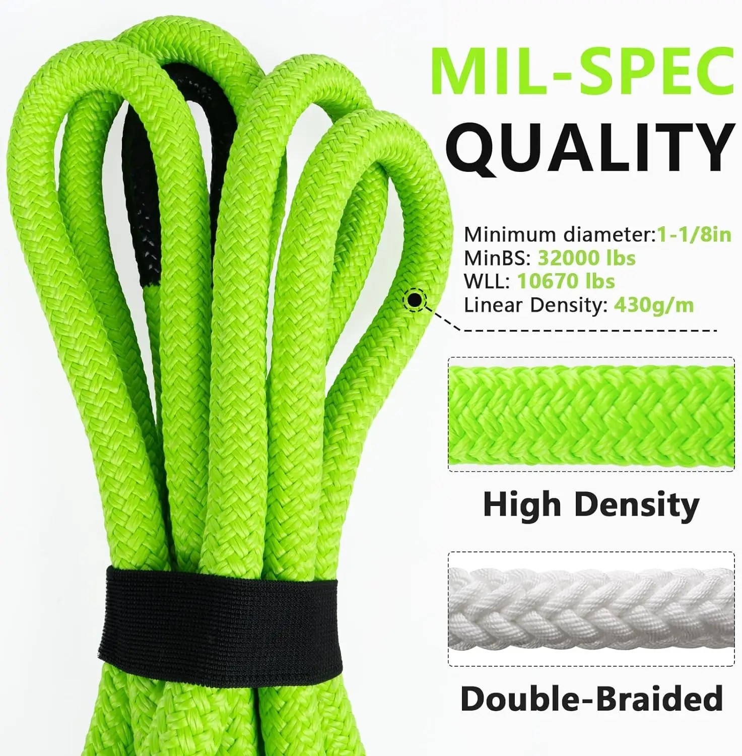 Heavy Dudy SUV/JEEP Towing Rope With Strong Hook For Breakdown Rescue Size 25mmX9m