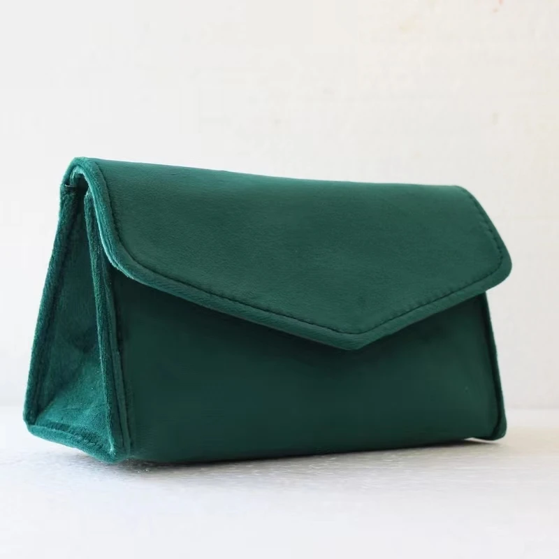 Personalized makeup bag elegant green PU gift bags