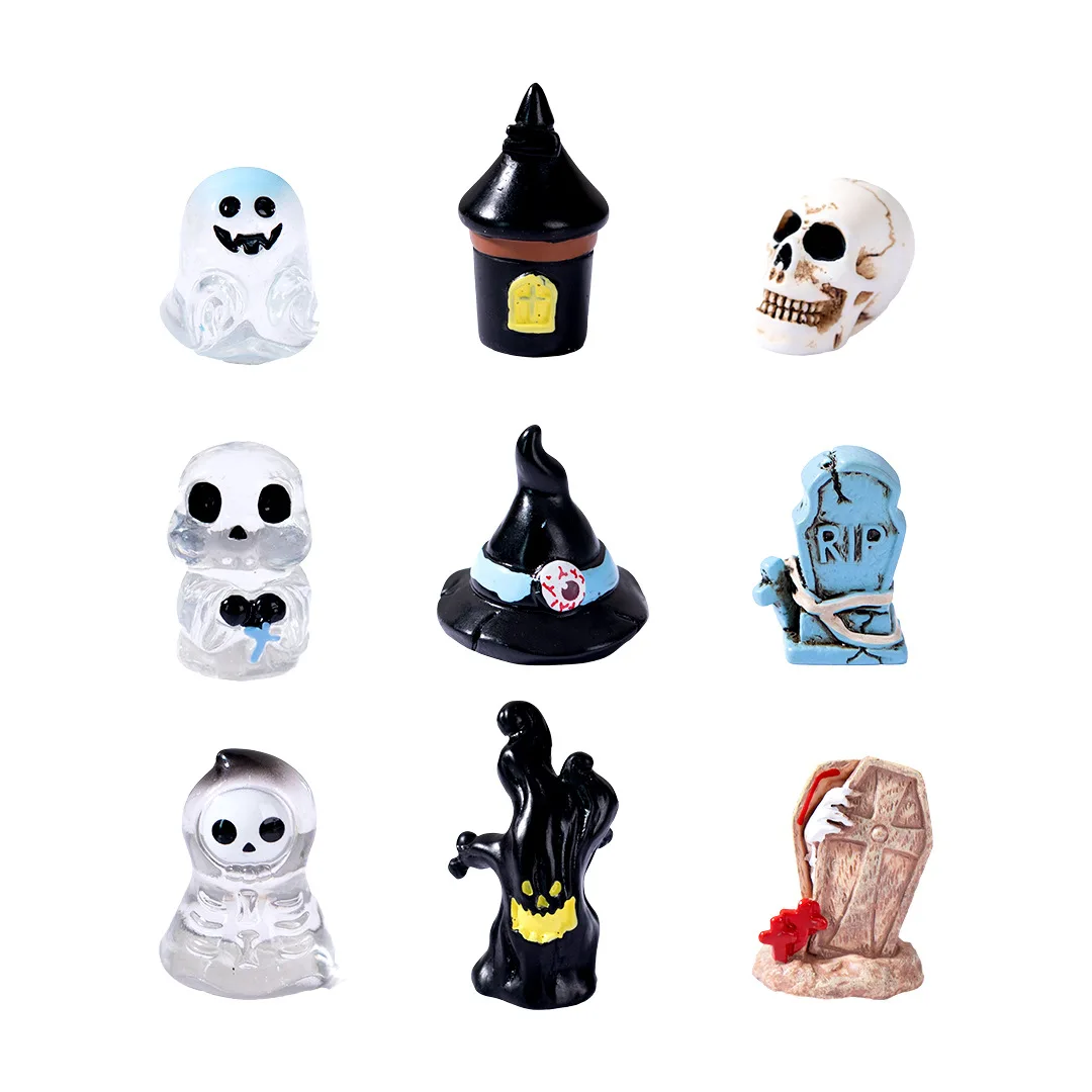 Foreign trade landscape Halloween crystal ball decoration accessories no face monster ghost pumpkin resin trinket
