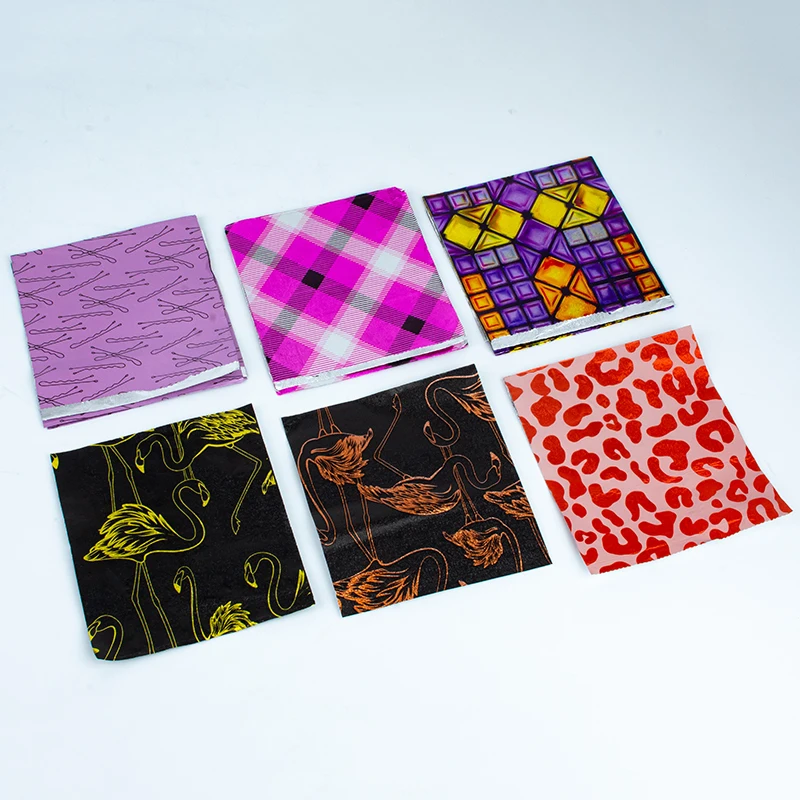 custom foil color box 500 pieces aluminum foil sheets 5x11 Inch Pre cut foil paper