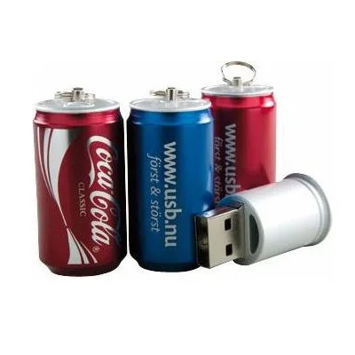 Крутые рекламные подарочные металлические флеш-накопители cola can USB с логотипом на заказ usb-накопители флешки 64 Гб гаджеты