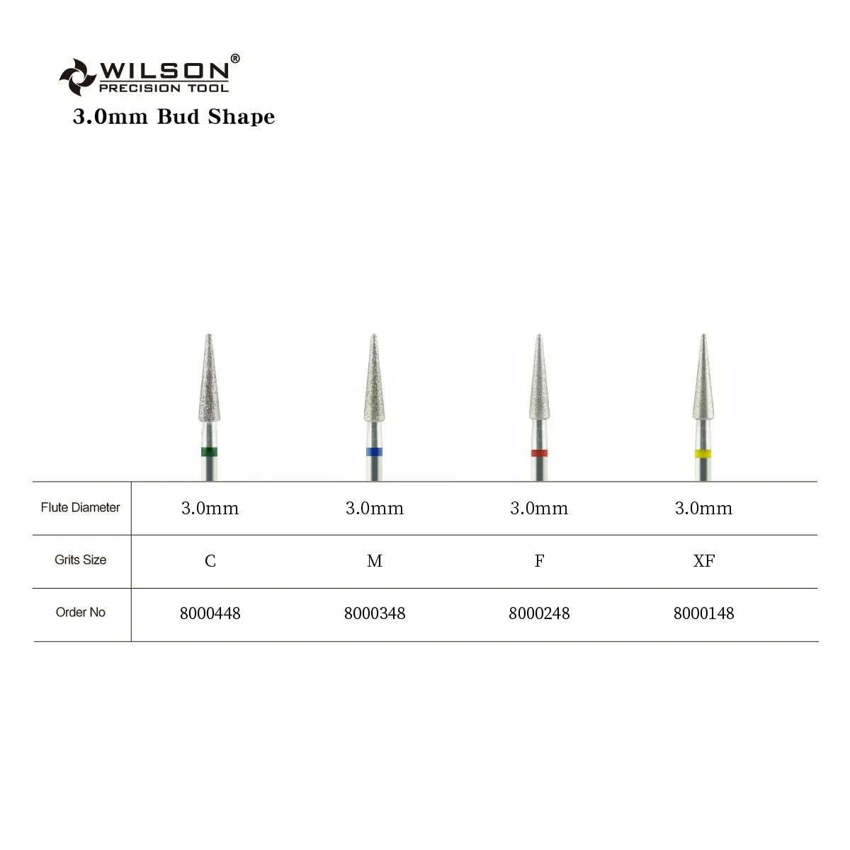 3.0mm Bud Shape Manicure Machine New Style nail drill bit set Different Kinds of diamond nail drill bit