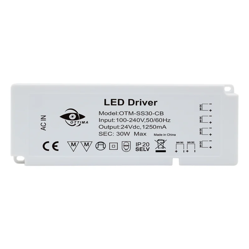 UL FCC 100-240Vac  10 ways output with terminal 18W 20W 24W 30W 40W 45W 50W 60W   12V 24V acdc cabinet led driver power supply