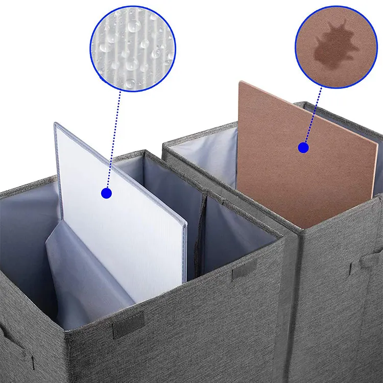 Free Sample Wholesale Removable divider Bag Design Collapsible Oxford Laundry Basket Foldable With lid