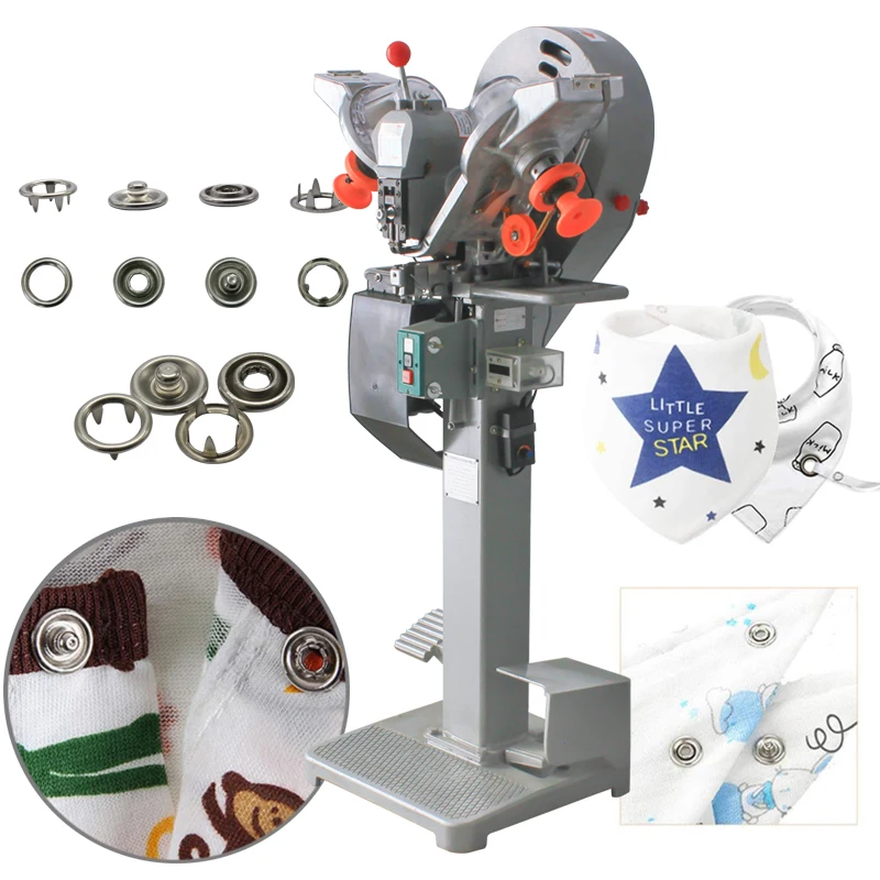 automatic snap button attaching machine