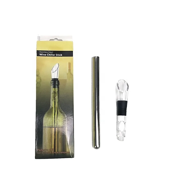 Stainless Steel Wine Chiller Stick Beverage Chilling Food Grade Gel Wine Chiller Red Wine Bottle Cooler Stainless Steel Cooler
