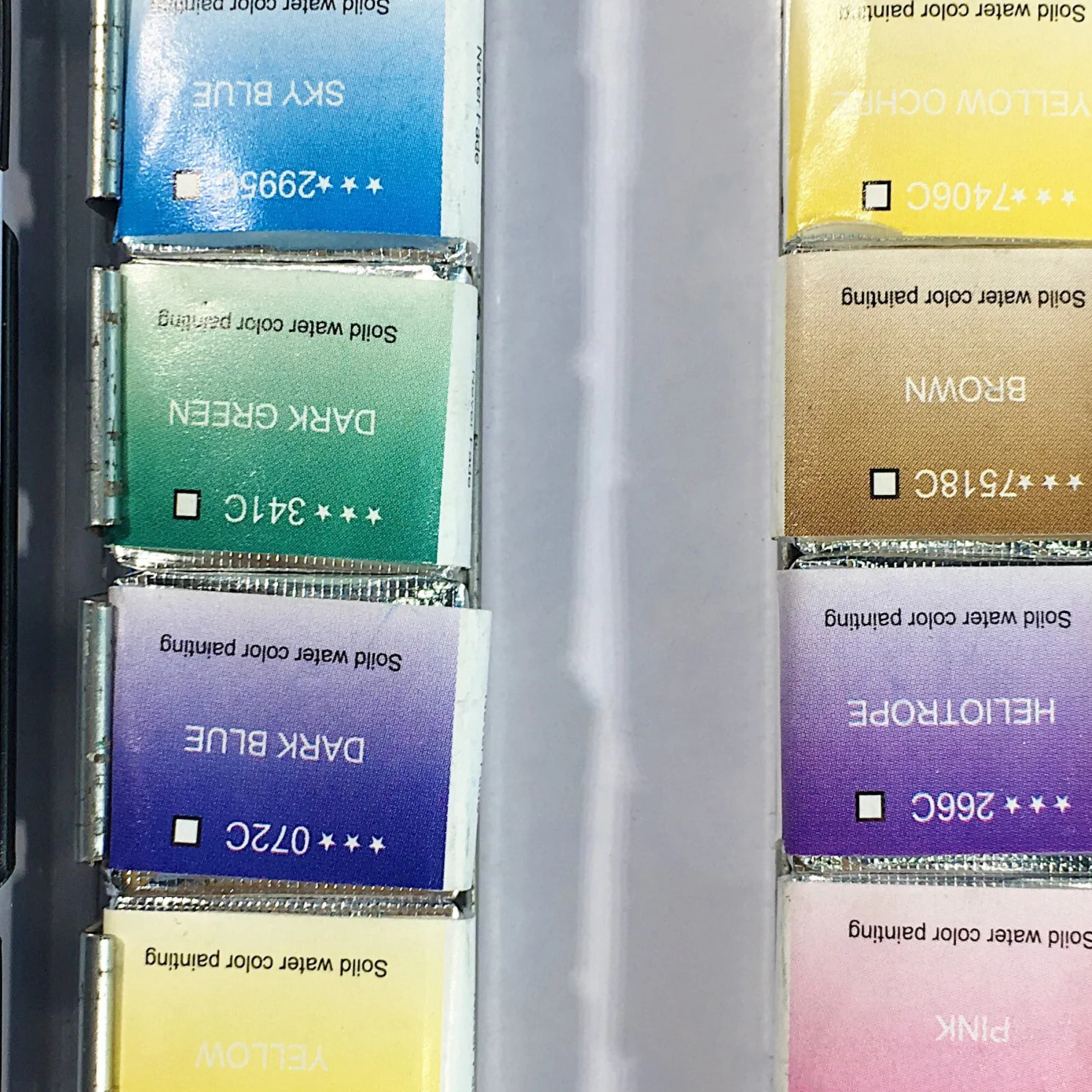 Portable metallic bright color non-toxic art tools painting  12-color watercolor case box