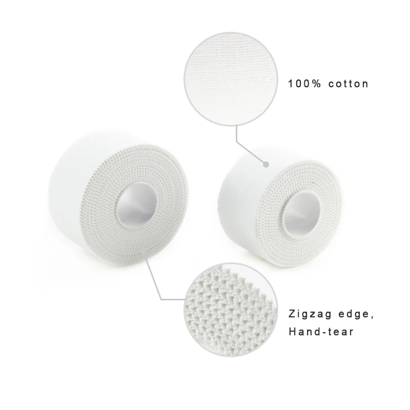 Premium Breathable Cotton Zinc Oxide Bandage Strapping Tape Wrist Finger Wrap Tapes Athletic Sports Tape