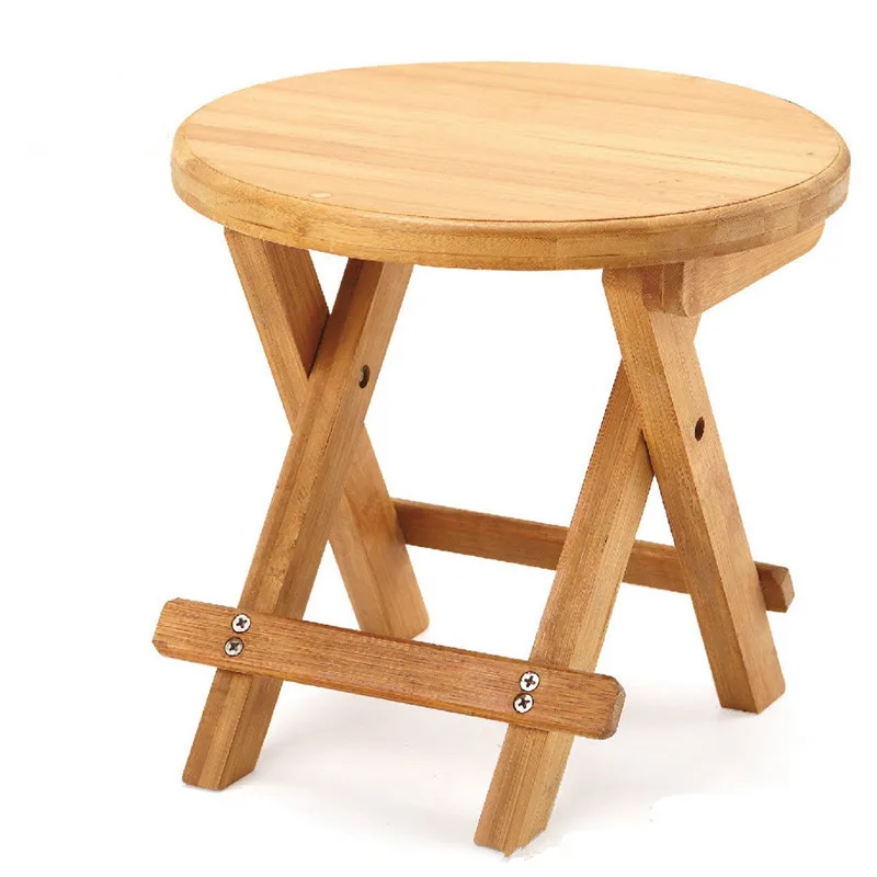 Высококачественные портативные круглые бамбуковые складные стулья оптом