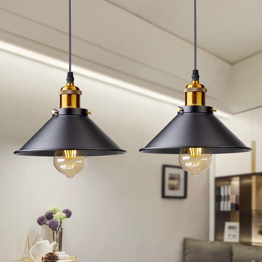 Chandelier Iron Retro Black Modern Lamp Simple Restaurant Bar Pendant Light 3 Pieces Industrial Style Hotel Decoration
