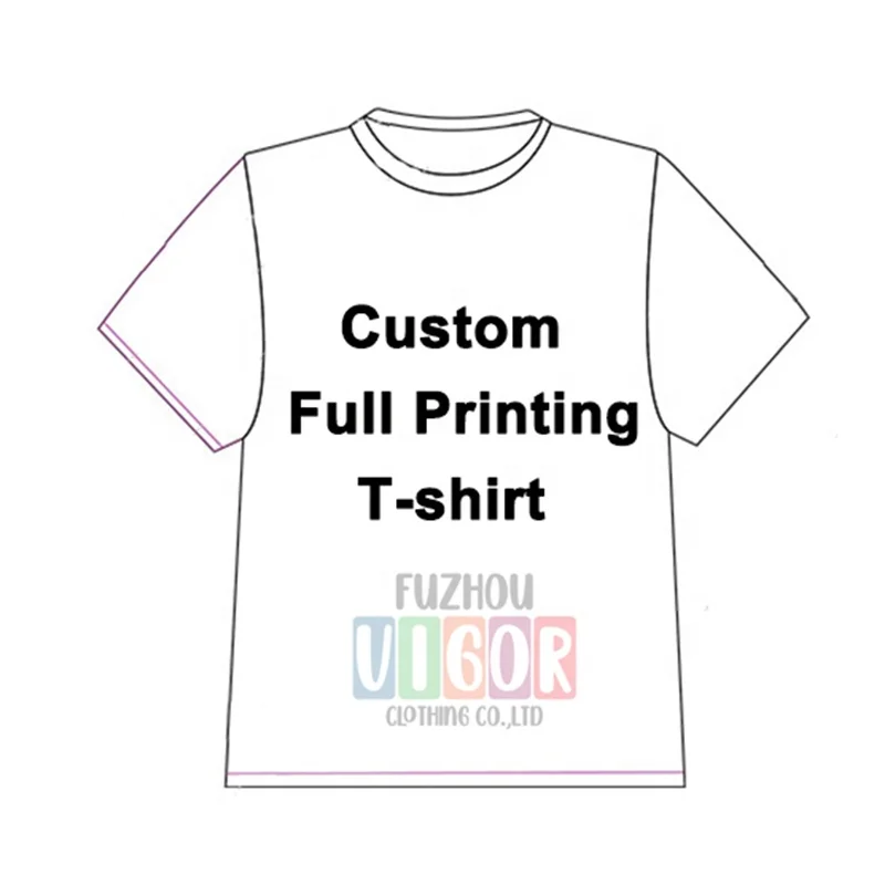 Custom Full Printing T Shirt All Over Print T-shirt Cotton Polyester Blend Sublimation For Men Women