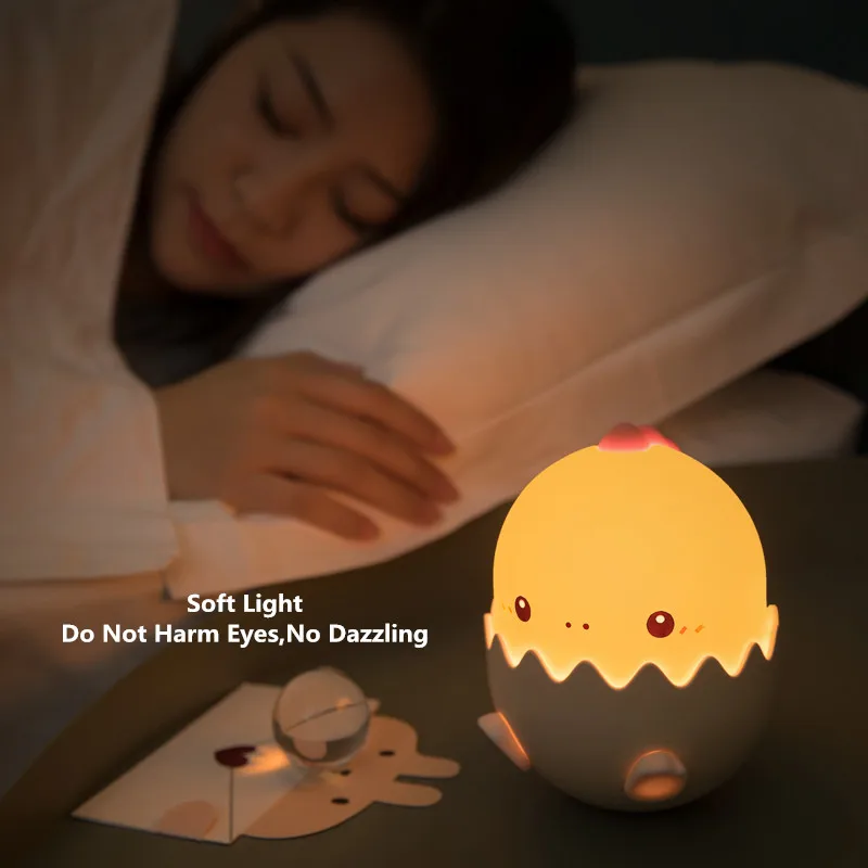 Hot selling Colorful Nursery Baby Kid Nightlight USB Rechargeable Sensor Cute Cartoon Animal Cat Silicone LED Night Light kids