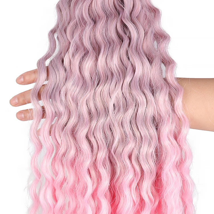 Ariel Curl Hair Twist Crochet Hair Synthetic Ombre Blonde Pink 60cm 75cm Deep Wave Russia Hair Extension