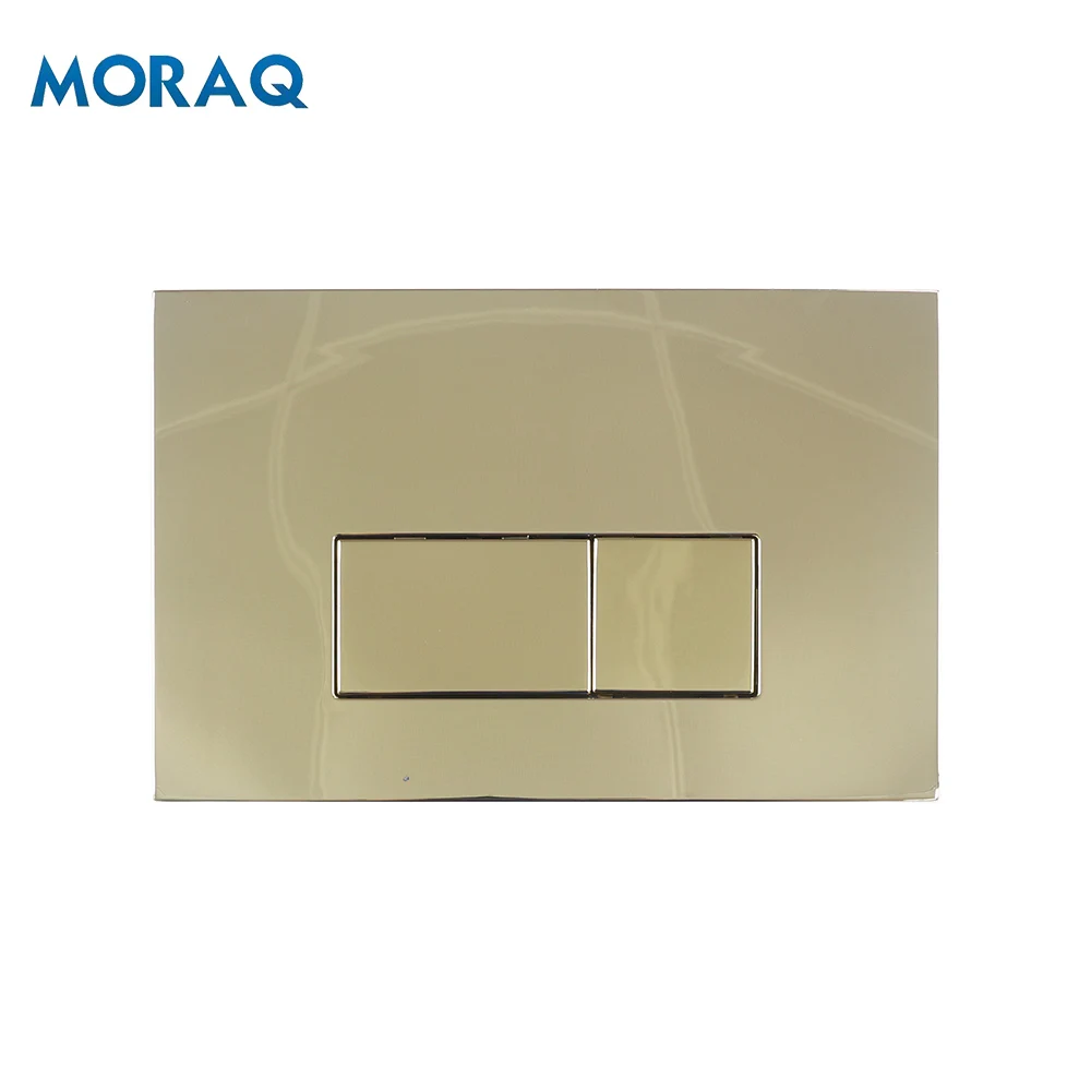 New Inventions Toilet Parts Double Push Button Solid Ss304 Brushed Gold Flush Plate Concealed Toilet Cistern Panel