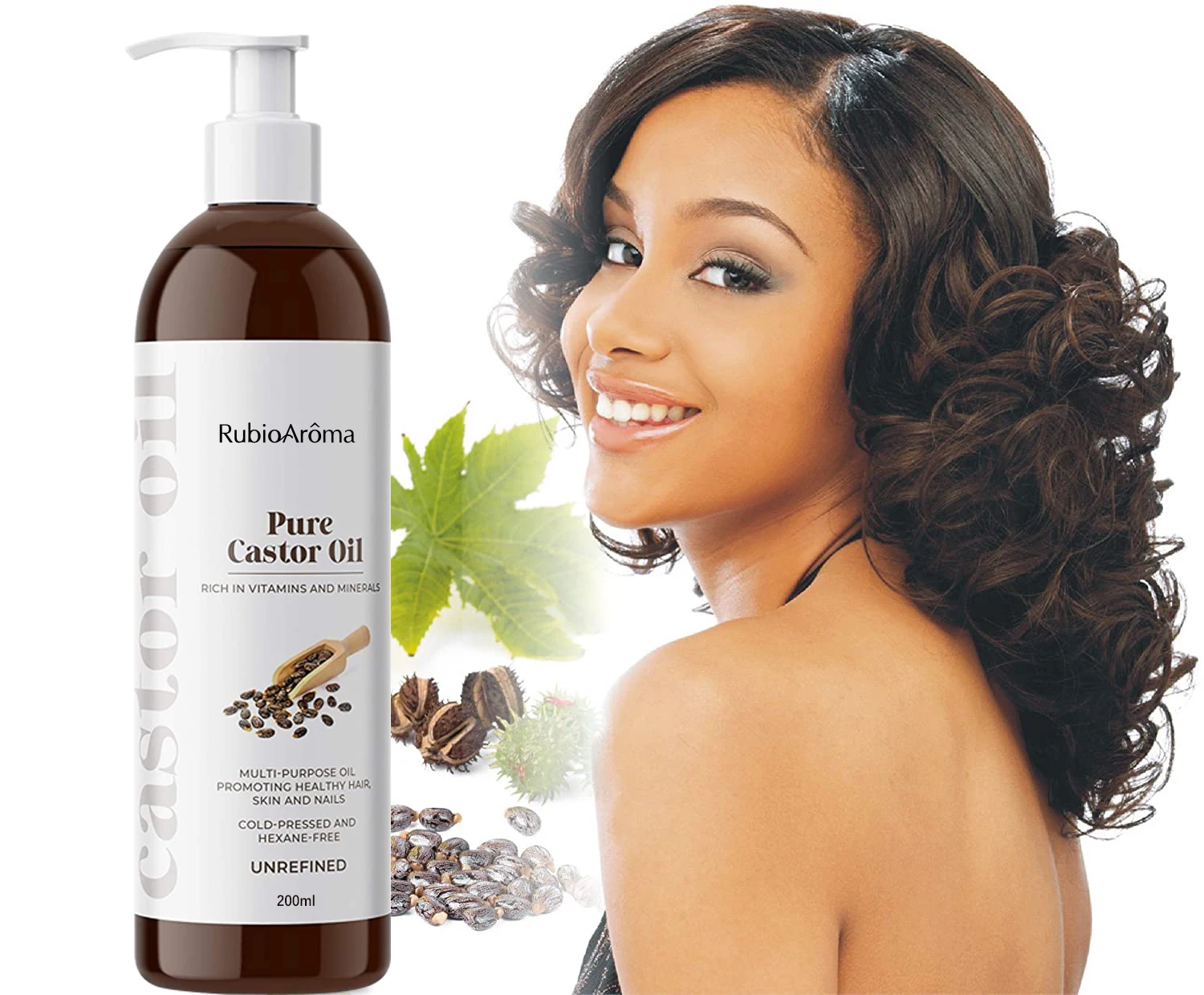  private label customize cold pressed bulk natural organic hair eyelash eyebrow growth jamaican black castor