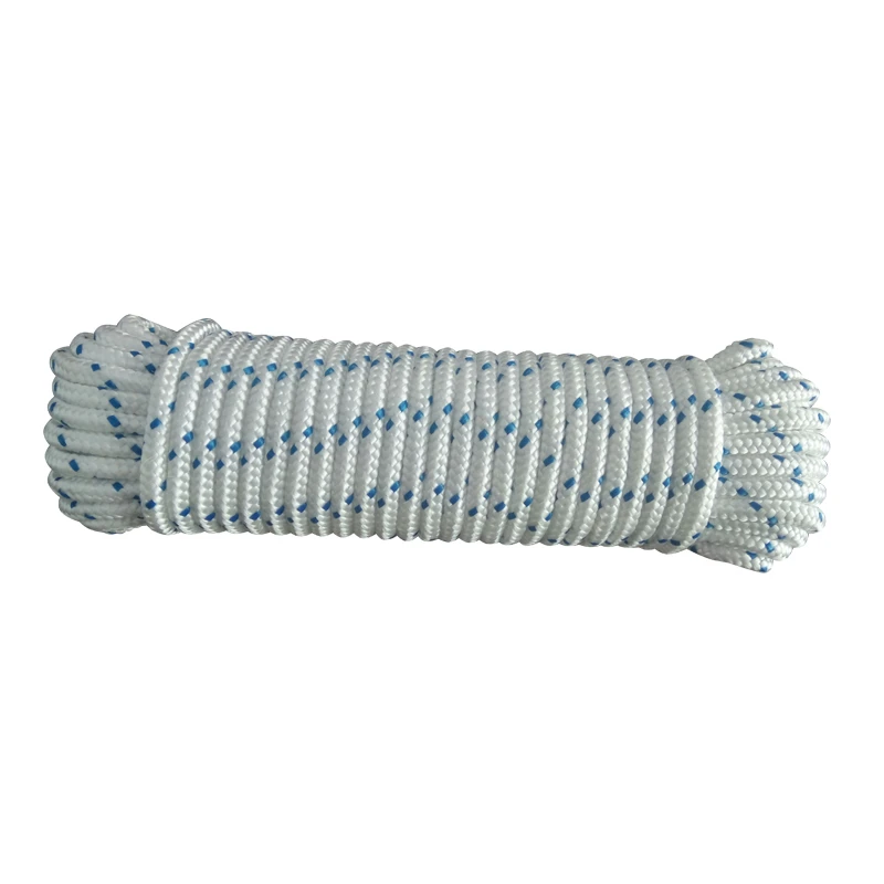 6mm White 100% Polyester Braided Rope for Fishing Home Textile Macrame