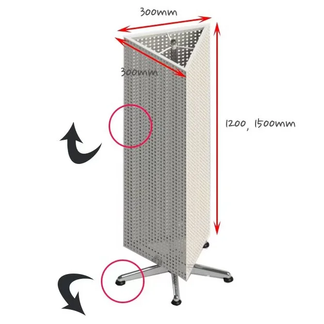 Three/Four Sides Perforated Supermarket/Shop/Grocery Store Display Rack Can Hang Hooks