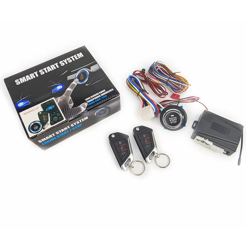 China factory wholesale easy to install smart BT keyless entry alarm system with one key start, APP control car function