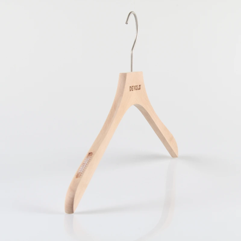 Hot Sale Space Saving Regular Natural Raw Wood Hanger For Shirt