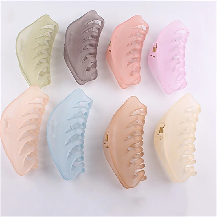 Заколки для волос с акриловыми бабочками, японский и корейский зажим, цветные полукруглые большие матовые украшения, аксессуары, женские зажимы для волос