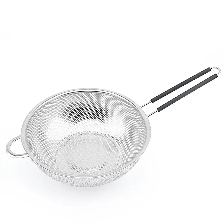 16 см Кухонный Дуршлаг из нержавеющей стали 201 пробивая корзина ситечко с силиконом
