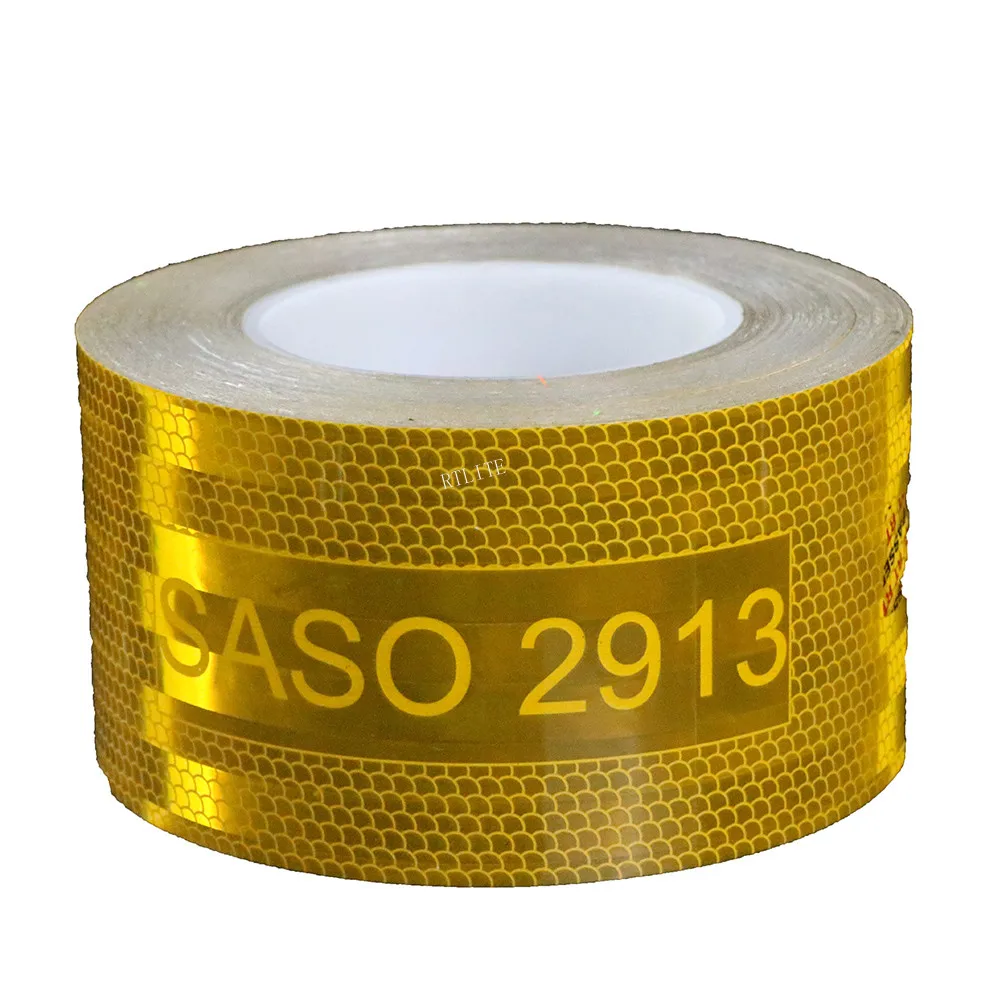 Three Sizes 10cm*50meter Standard Size Aluminized Metailzed Middleeast Reflective Tape Reflective Sticker SASO 2913