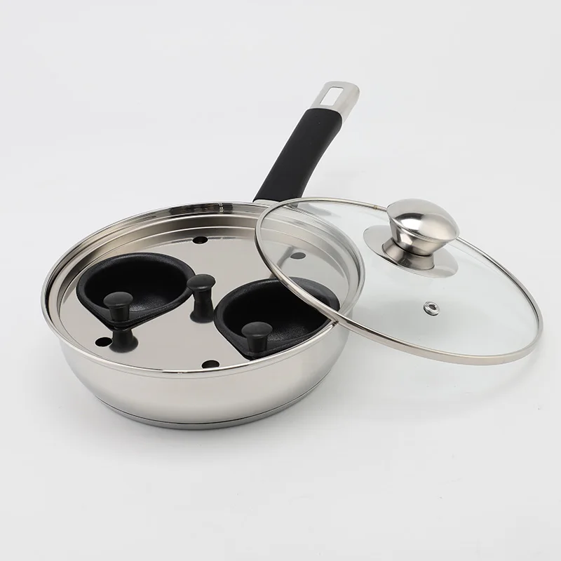 2/4/6 pcs Non-stick Egg Cups Poached Egg Cooker Stainless Steel Egg Poacher Pan