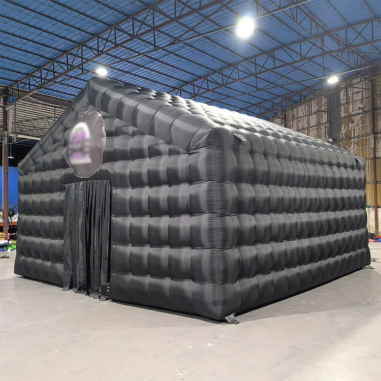 20ft Giant Custom Portable Black Inflatable Nightclub Cube Party Bar Tent Night Club For Disco Wedding Event
