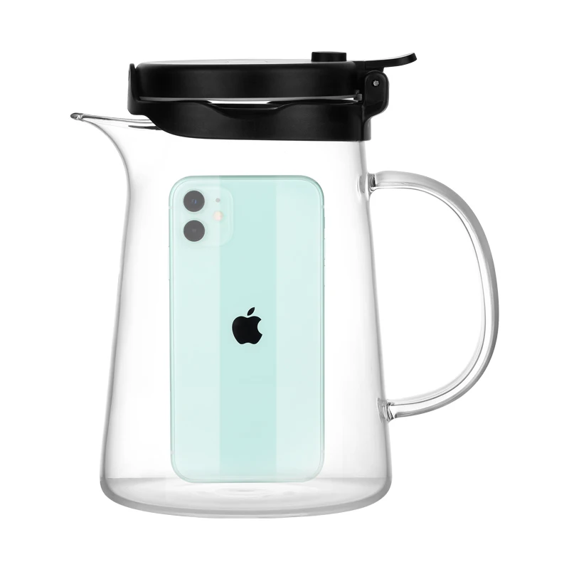 Samadoyo Kitchen Usage 750ml Infuser Mesh Filter Teapot Glass Kettle Magnetic Rotating Tea Pot Set With Handle Filter