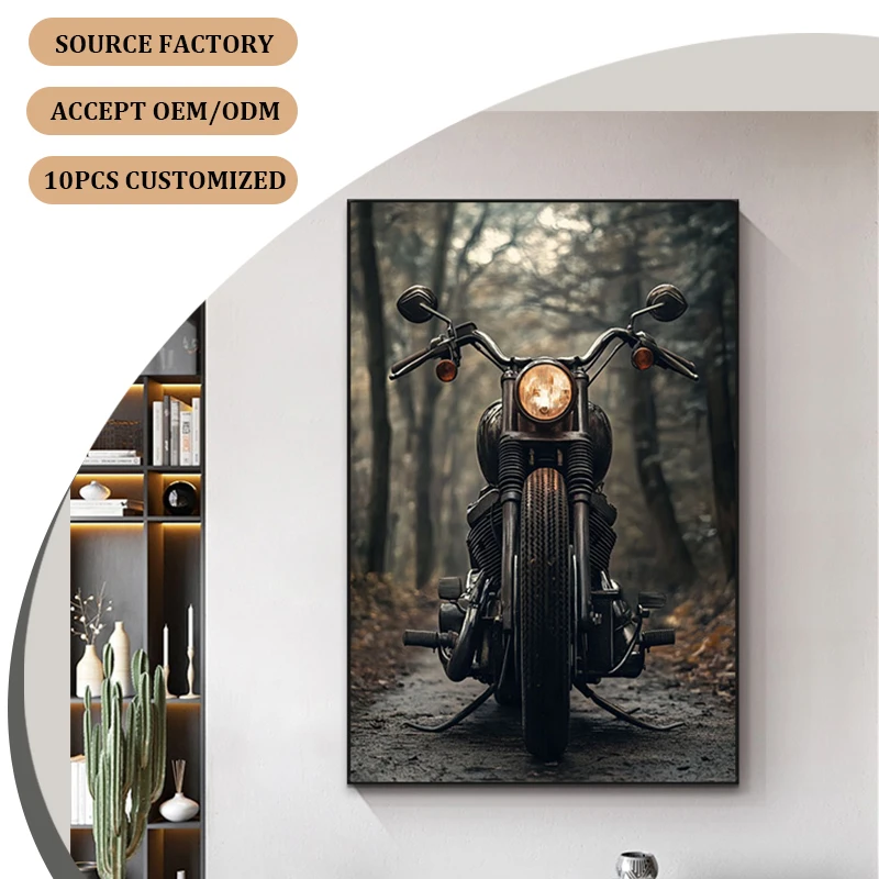 Motorcycle Framed Wall Art Grey Motorcycle Monochrome Canvas Motorcycle Large Framed Wall Art Decor Grey Modern Black Framed